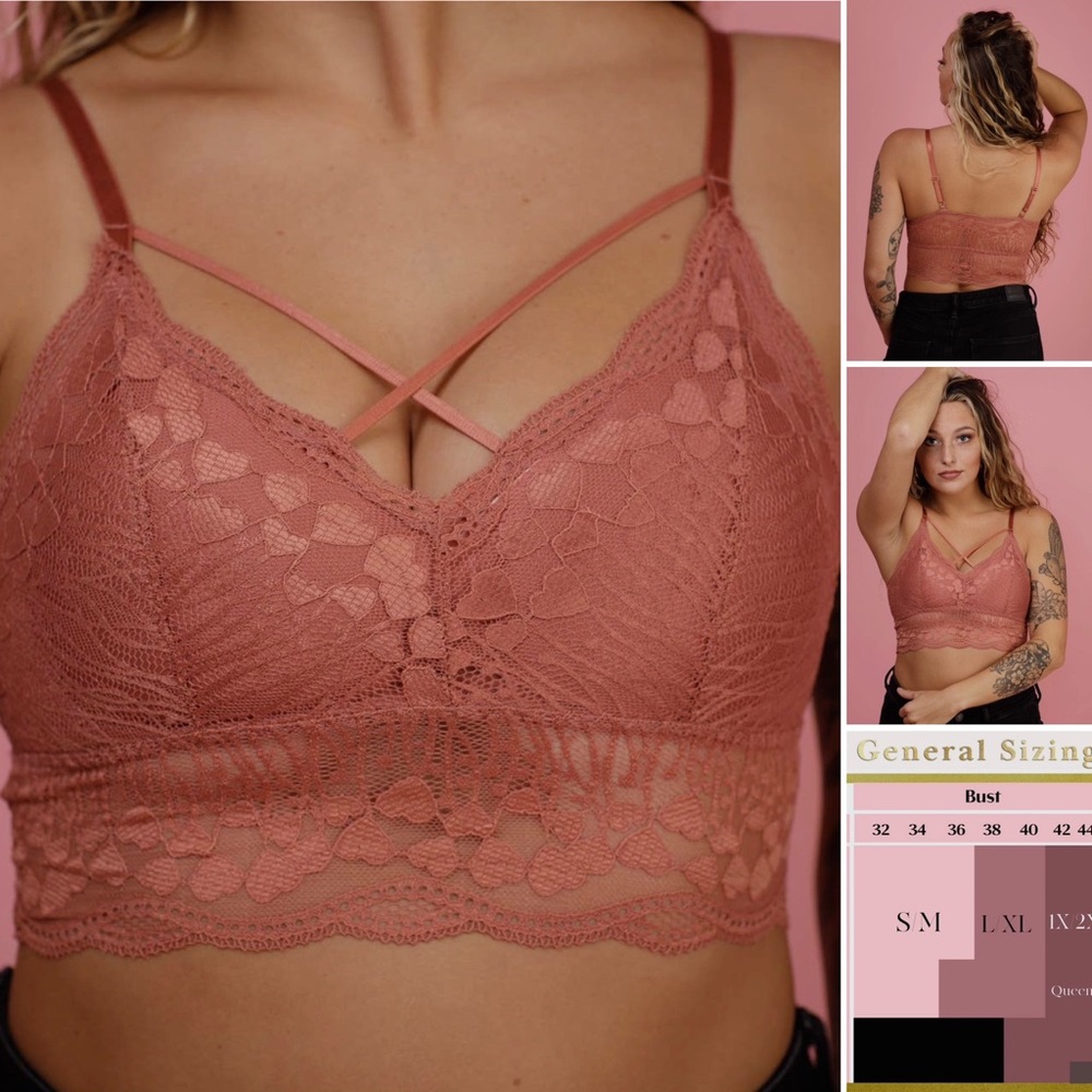 Luna Lace Bralette in Brick